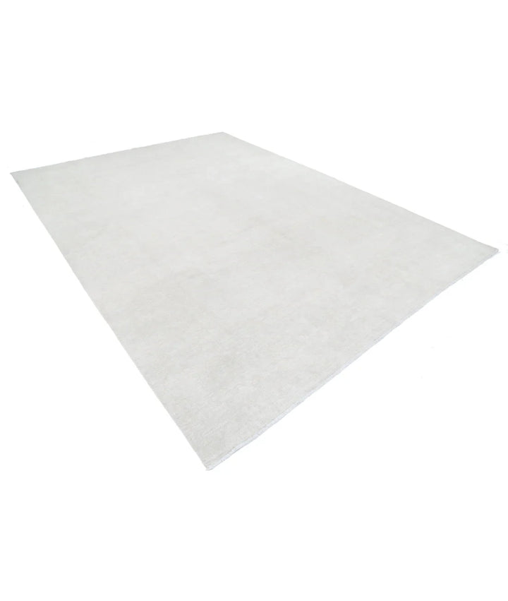 Ivory Afghan Tabriz Rug 8' 9" x 11' 9" Hand-Knotted | No. AT50196