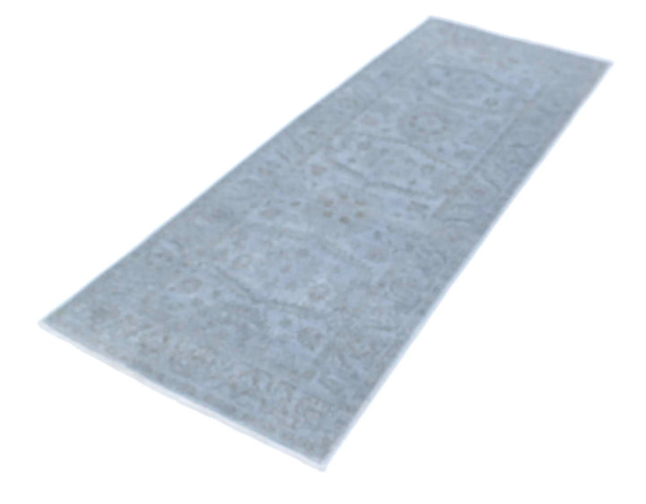 Blue Afghan Overdye Rug 2' 8" x 6' 11" Hand-Knotted | No. AT50203