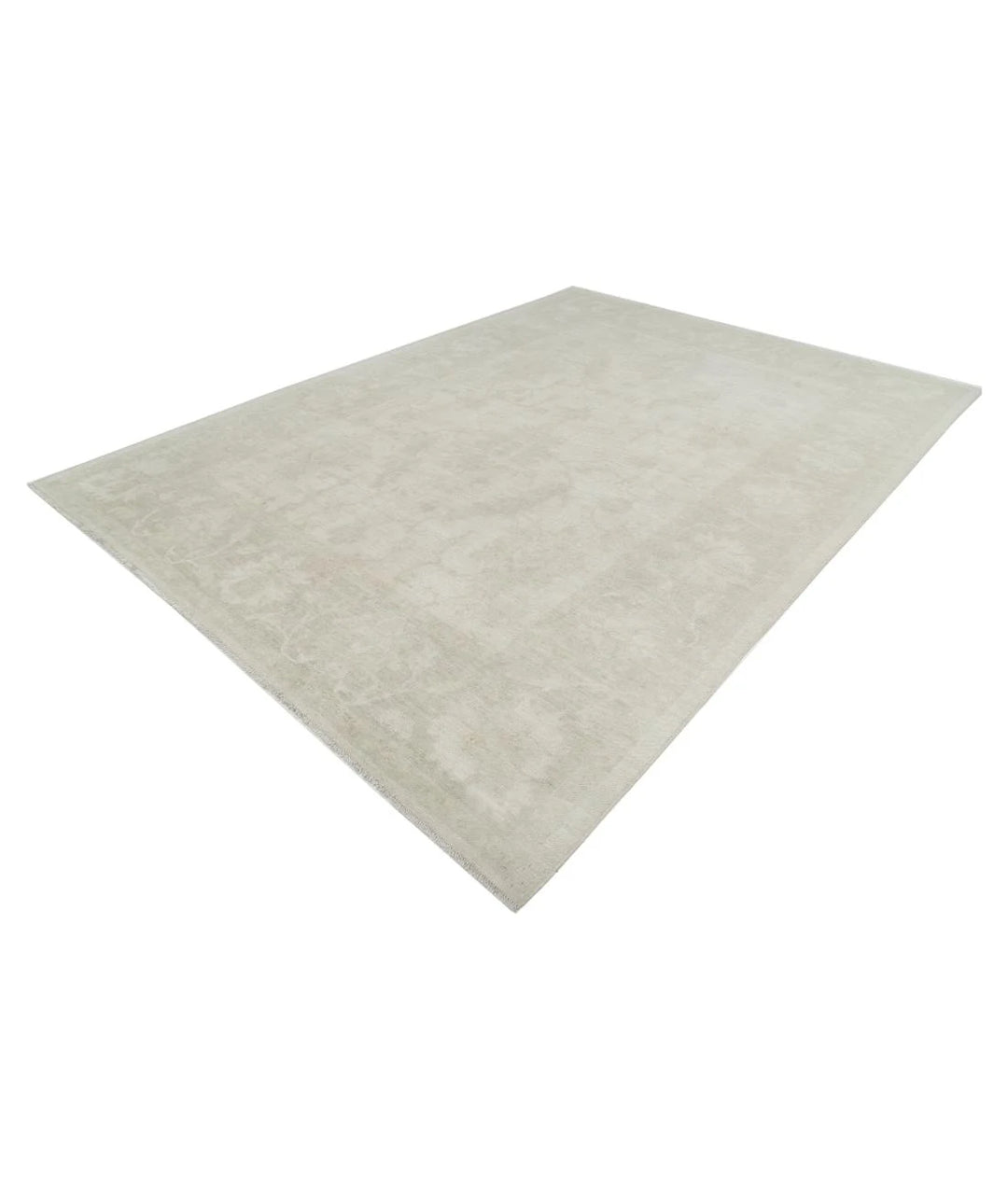 Ivory Afghan Oushak Rug 8' 9" x 11' 9" Hand-Knotted | No. AT50266