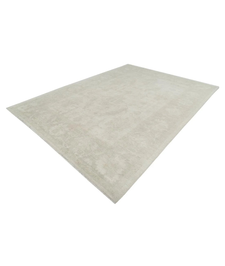Ivory Afghan Oushak Rug 8' 9" x 11' 9" Hand-Knotted | No. AT50266