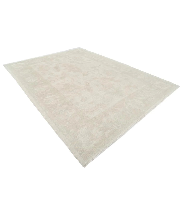 Ivory Afghan Oushak Rug 8' 9" x 11' 9" Hand-Knotted | No. AT50266