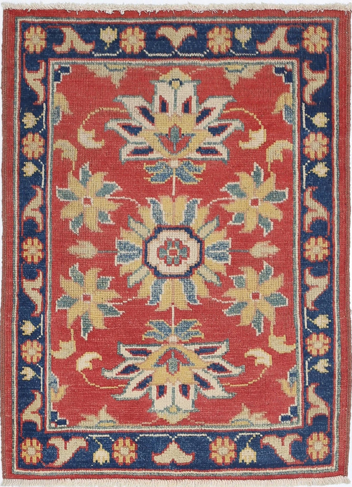 Red Afghan Ziegler Rug 2' 0" x 2' 10" Hand-Knotted | No. AT50422