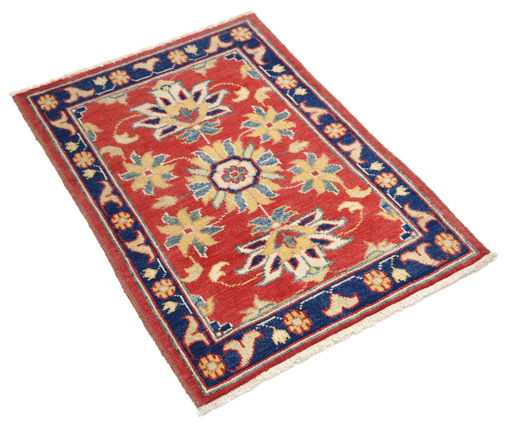 Red Afghan Ziegler Rug 2' 0" x 2' 10" Hand-Knotted | No. AT50422