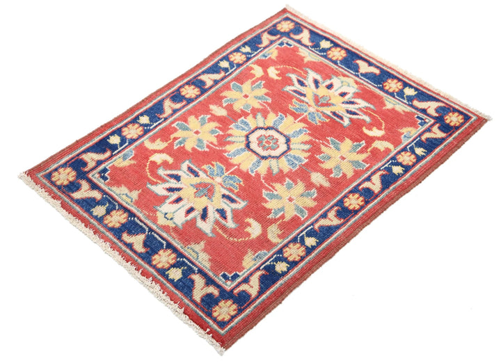 Red Afghan Ziegler Rug 2' 0" x 2' 10" Hand-Knotted | No. AT50422