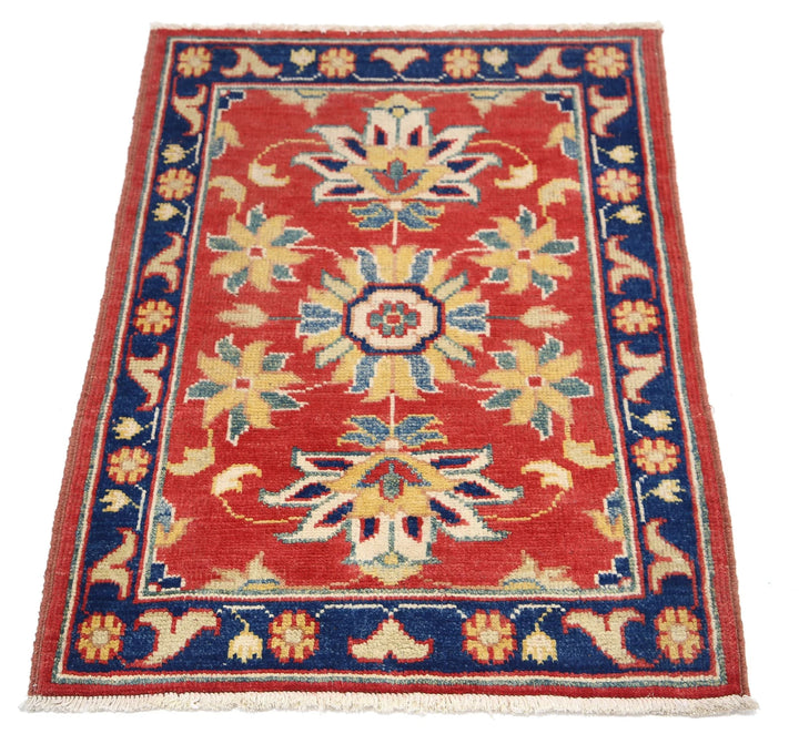Red Afghan Ziegler Rug 2' 0" x 2' 10" Hand-Knotted | No. AT50422