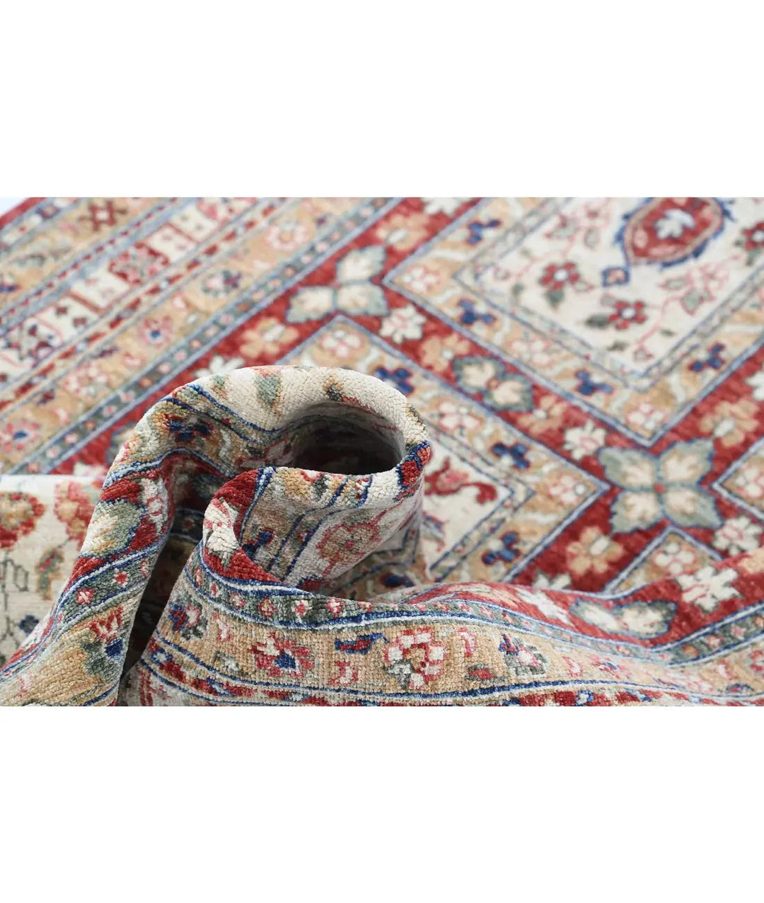 Afghan Bakhtiari Rug 4' 4" x 6' 8" Hand-Knotted | No. AT50457