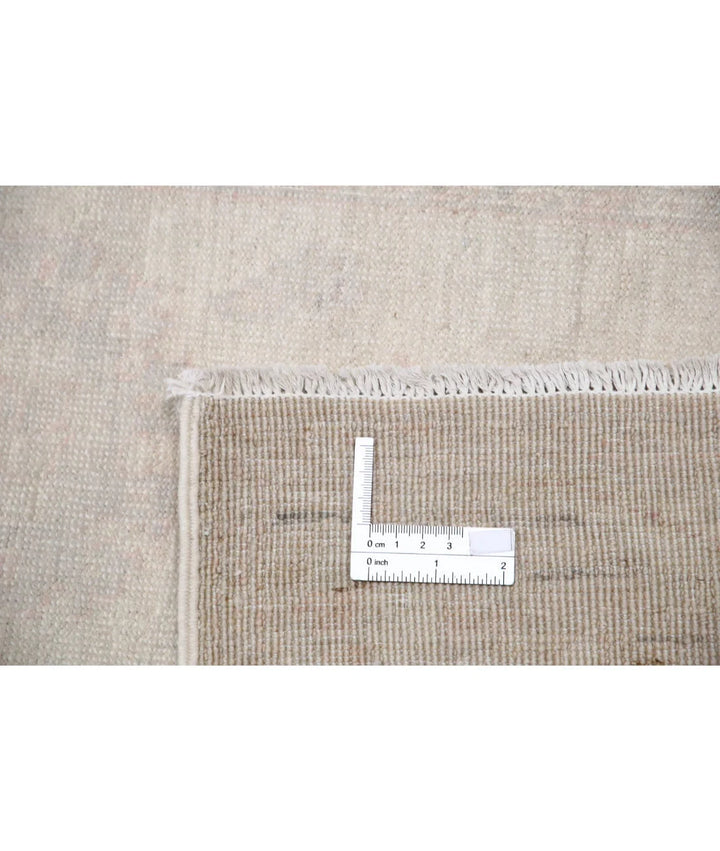 Ivory Afghan Oriental Rug 2'4" x 7'8" Hand-Knotted | No. AT50688