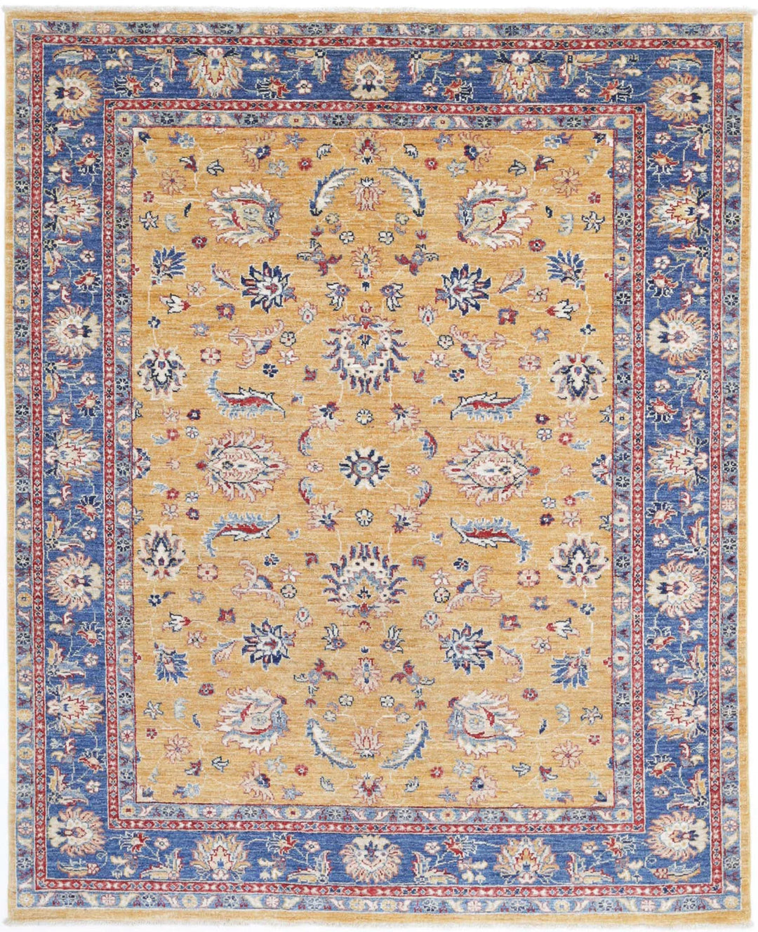 Afghan Ziegler Farhan Rug 5' 0" x 6' 2" Hand-Knotted | No. AT50744