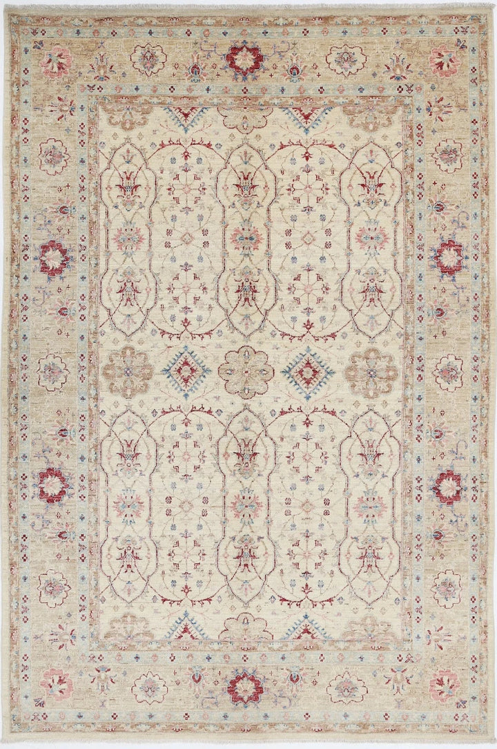 Afghan Ziegler Rug 5' 6" x 8' 3" Hand-Knotted | No. AT50819