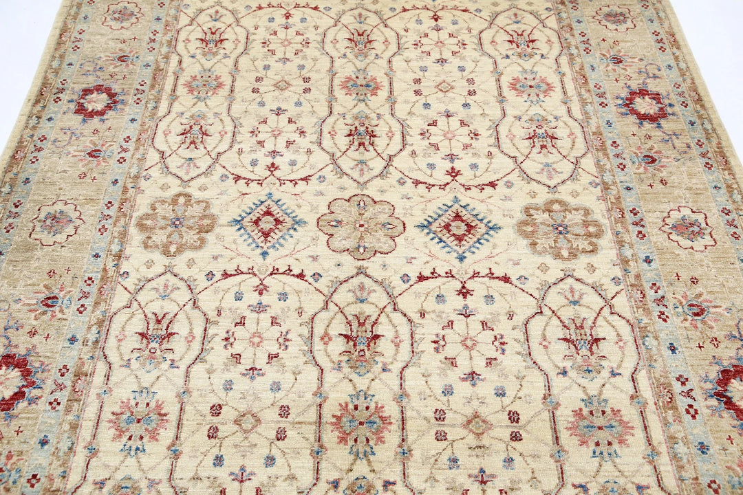 Afghan Ziegler Rug 5' 6" x 8' 3" Hand-Knotted | No. AT50819