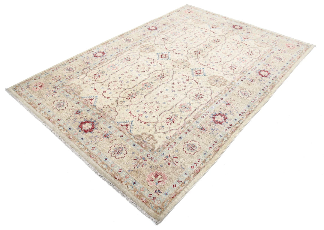 Afghan Ziegler Rug 5' 6" x 8' 3" Hand-Knotted | No. AT50819