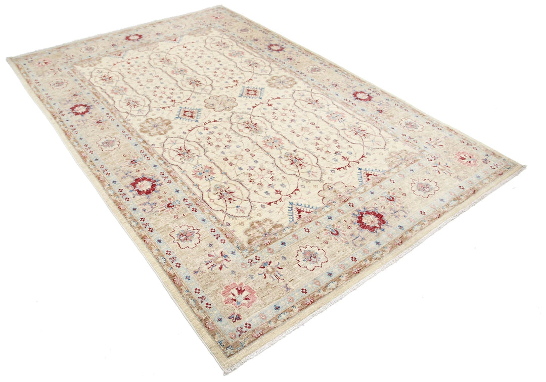Afghan Ziegler Rug 5' 6" x 8' 3" Hand-Knotted | No. AT50819