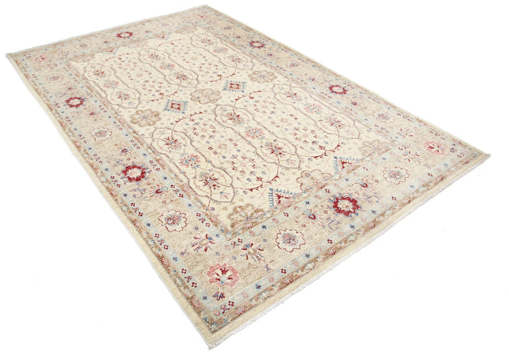 Afghan Ziegler Rug 5' 6" x 8' 3" Hand-Knotted | No. AT50819