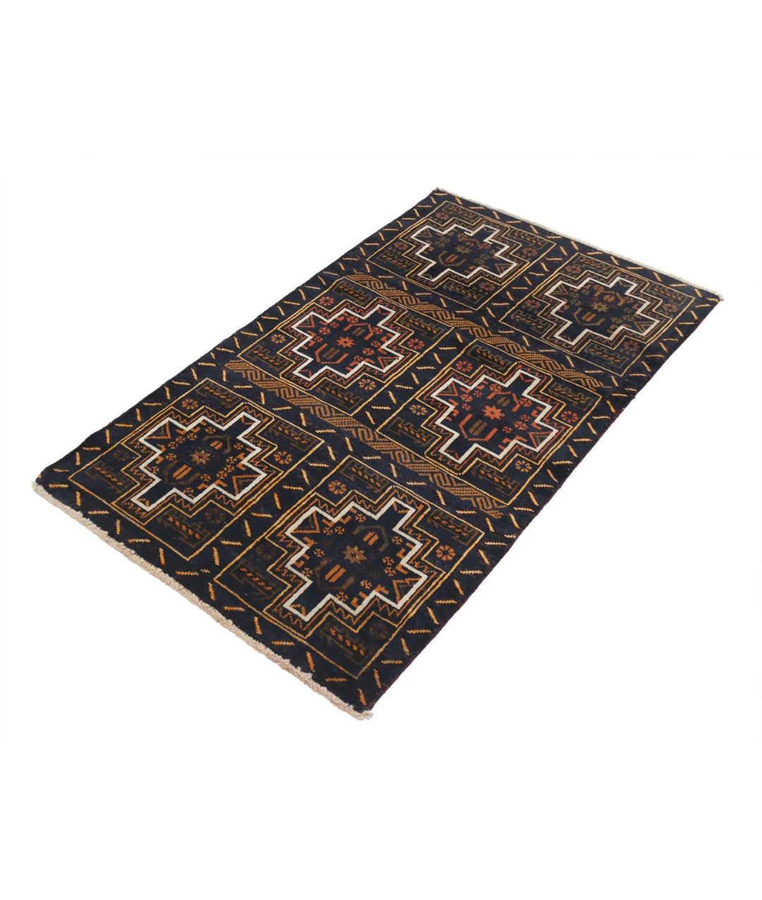 Red Afghan Tribal Rug 2' 10" x 4' 9" Hand-Knotted | No. AT50902