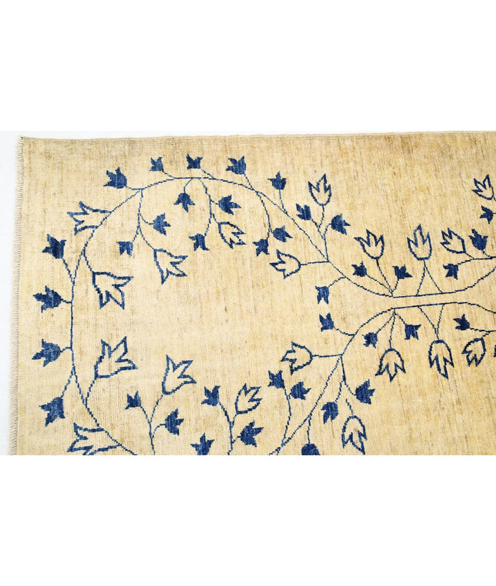 Gold Afghan Oriental Rug 9' 5" x 10' 9" Hand-Knotted | No. AT50925
