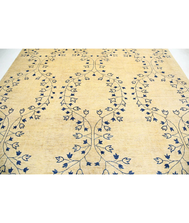 Gold Afghan Oriental Rug 9' 5" x 10' 9" Hand-Knotted | No. AT50925