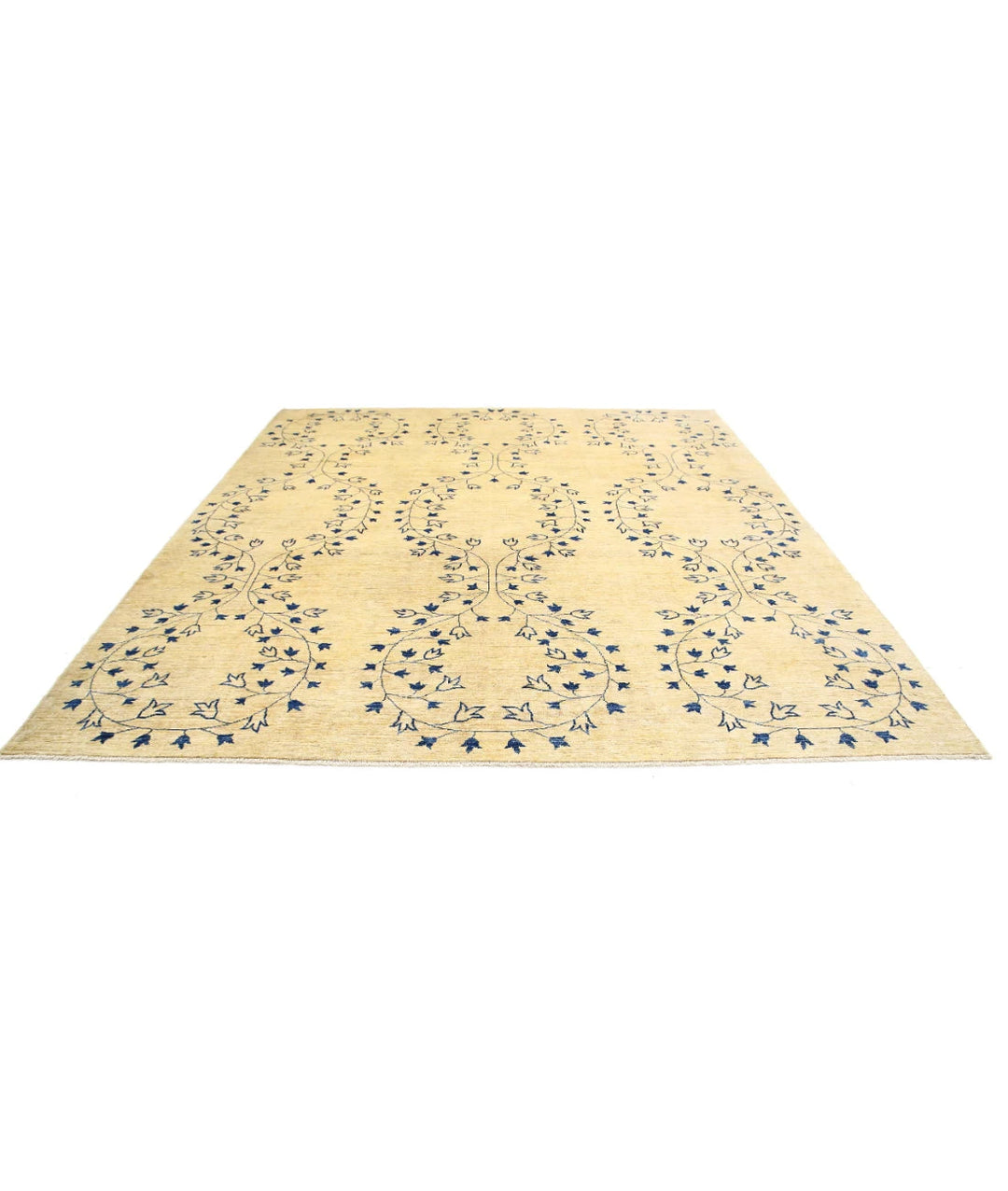 Gold Afghan Oriental Rug 9' 5" x 10' 9" Hand-Knotted | No. AT50925