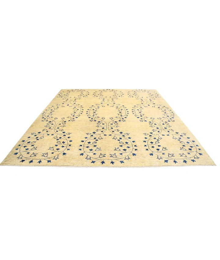 Gold Afghan Oriental Rug 9' 5" x 10' 9" Hand-Knotted | No. AT50925