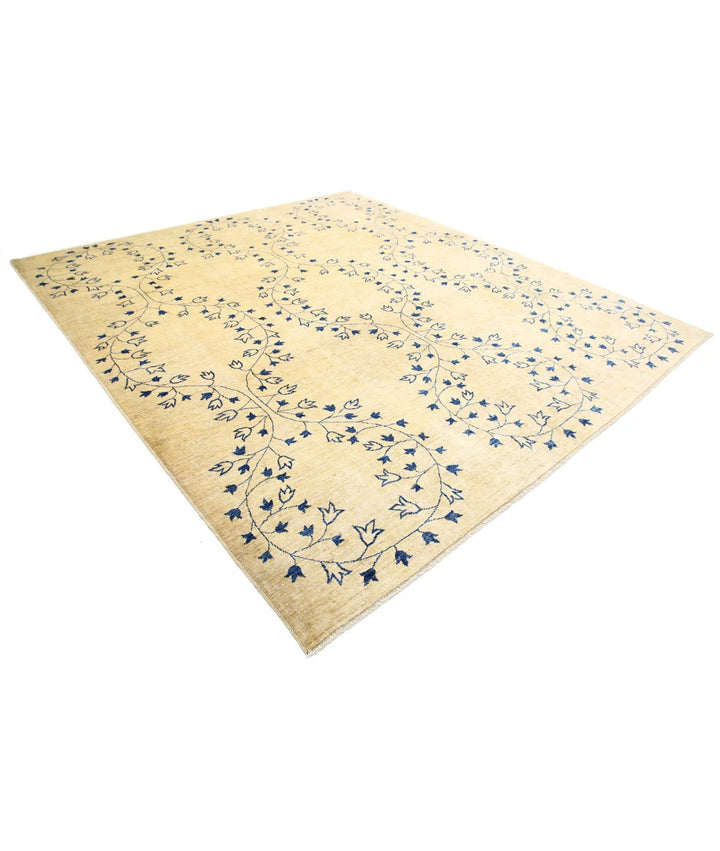 Gold Afghan Oriental Rug 9' 5" x 10' 9" Hand-Knotted | No. AT50925