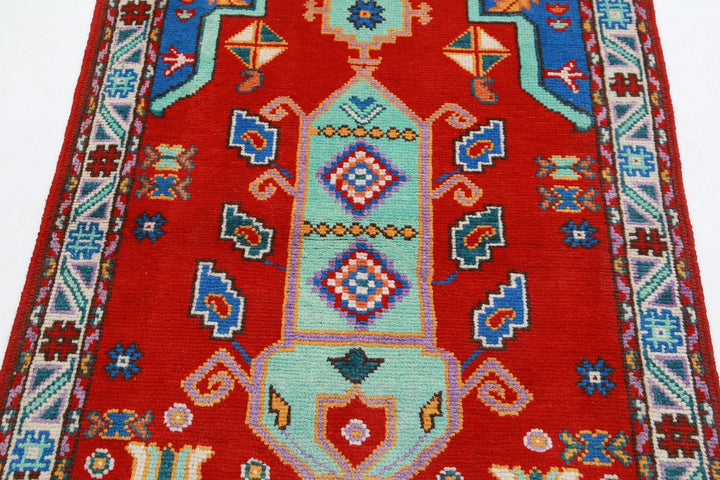 Afghan Oriental Rug 3' 4" x 4' 10" Hand-Knotted | No. AT50995