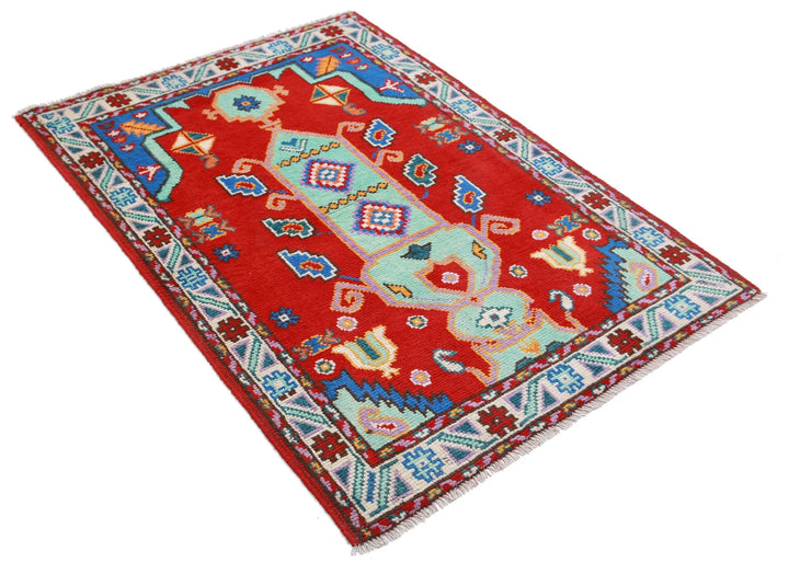 Afghan Oriental Rug 3' 4" x 4' 10" Hand-Knotted | No. AT50995