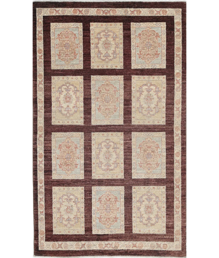 Brown Afghan Bakhtiari Rug 3' 0" x 5' 0" Hand-Knotted | No. AT50998