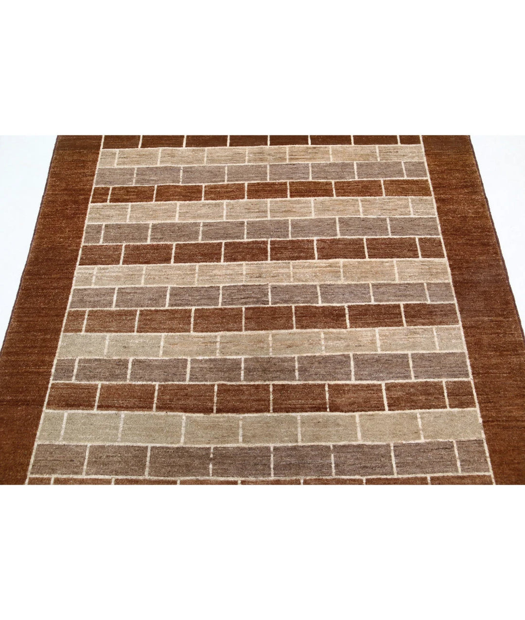 Afghan Modcar Rug 4' 9" x 6' 0" Hand-Knotted | No. AT51003