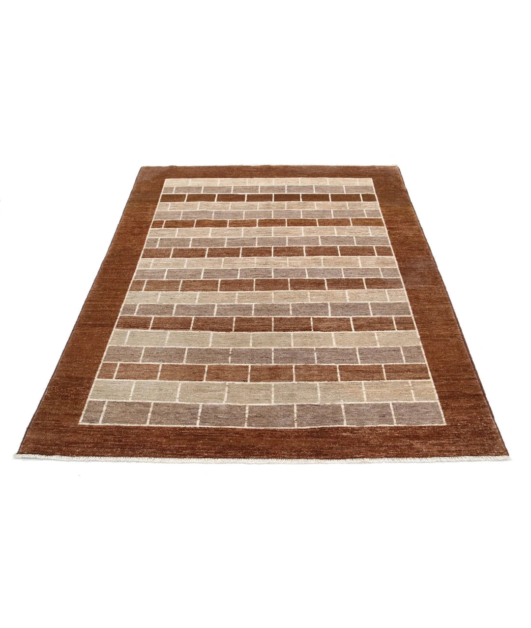 Afghan Modcar Rug 4' 9" x 6' 0" Hand-Knotted | No. AT51003