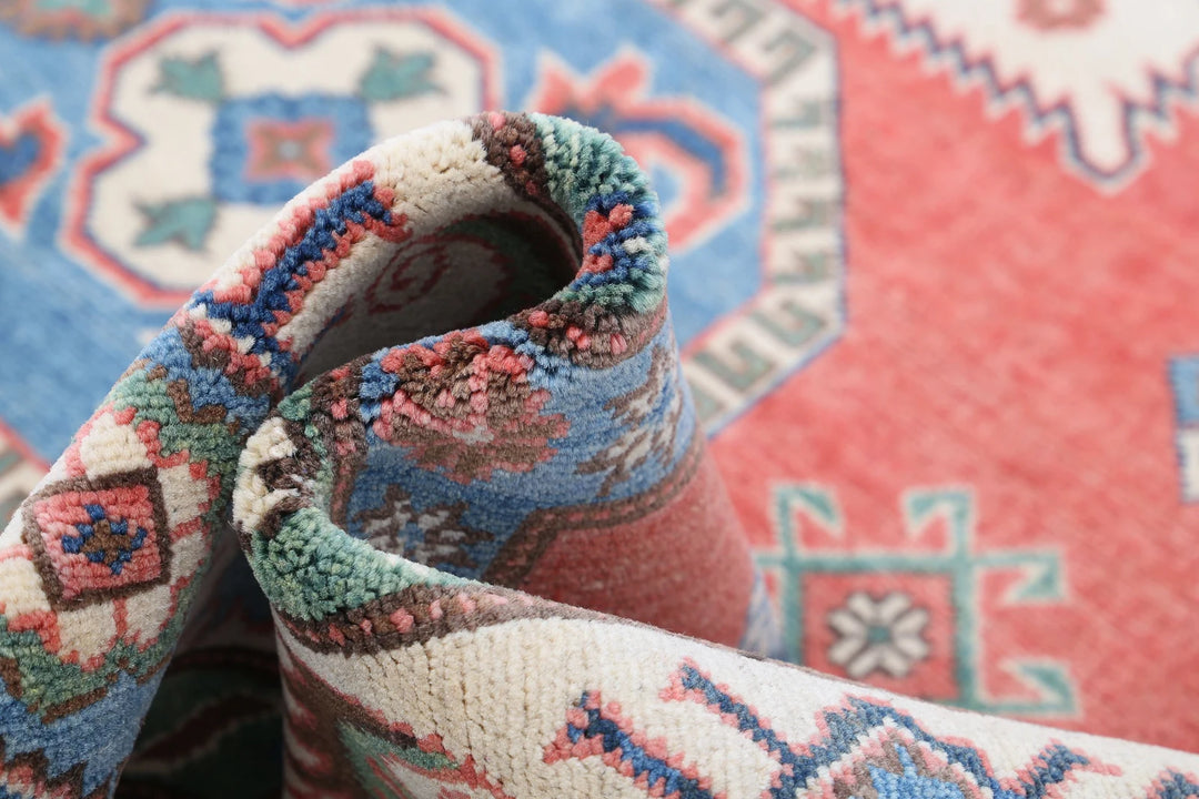 Afghan Kazak Rug 9' 2" x 12' 5" Hand-Knotted | No. AT51061