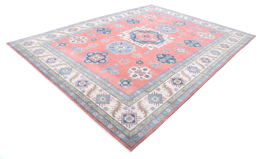 Afghan Kazak Rug 9' 2" x 12' 5" Hand-Knotted | No. AT51061