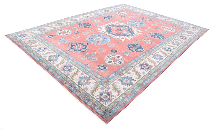 Afghan Kazak Rug 9' 2" x 12' 5" Hand-Knotted | No. AT51061