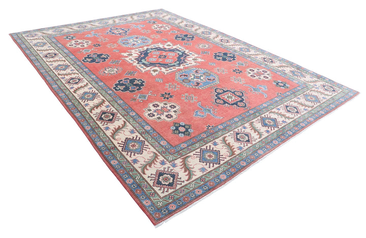 Afghan Kazak Rug 9' 2" x 12' 5" Hand-Knotted | No. AT51061