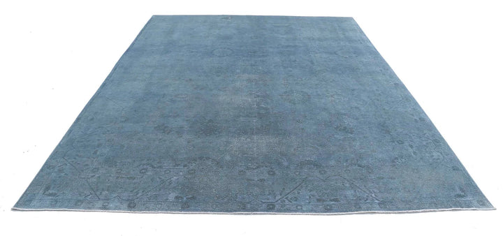 Blue Afghan Overdye Rug 8' 10" x 11' 3" Hand-Knotted | No. AT51166