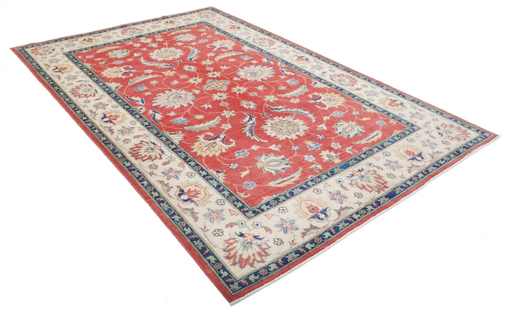 Afghan Ziegler Rug 6' 5" x 9' 8" Hand-Knotted | No. AT51201
