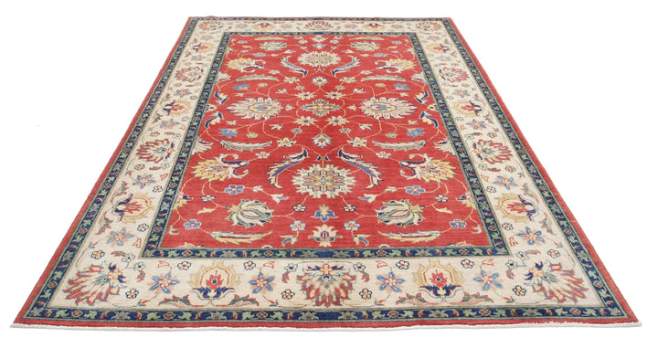 Afghan Ziegler Rug 6' 5" x 9' 8" Hand-Knotted | No. AT51201