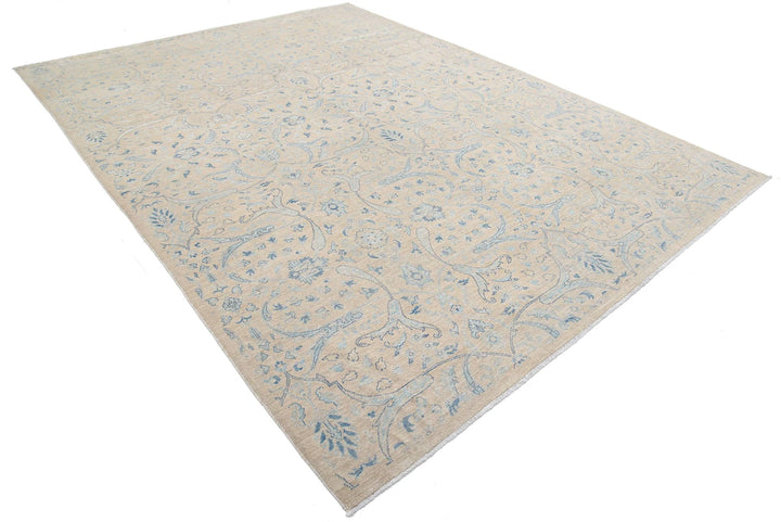 Blue Afghan Oriental Rug 8' 11" x 12' 1" Hand-Knotted | No. AT51291