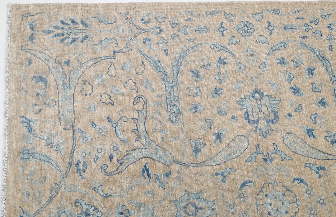 Blue Afghan Oriental Rug 8' 11" x 12' 1" Hand-Knotted | No. AT51291
