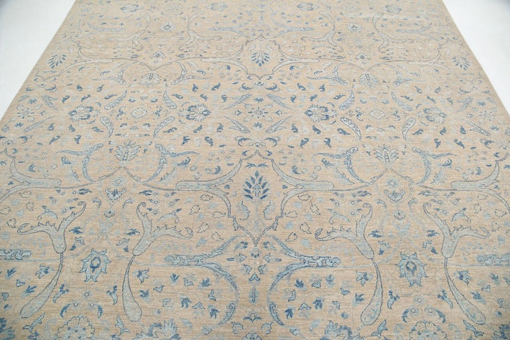 Blue Afghan Oriental Rug 8' 11" x 12' 1" Hand-Knotted | No. AT51291