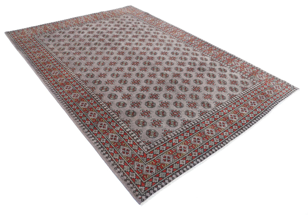 Afghan Revival Rug 6' 7" x 9' 4" Hand-Knotted | No. AT51445