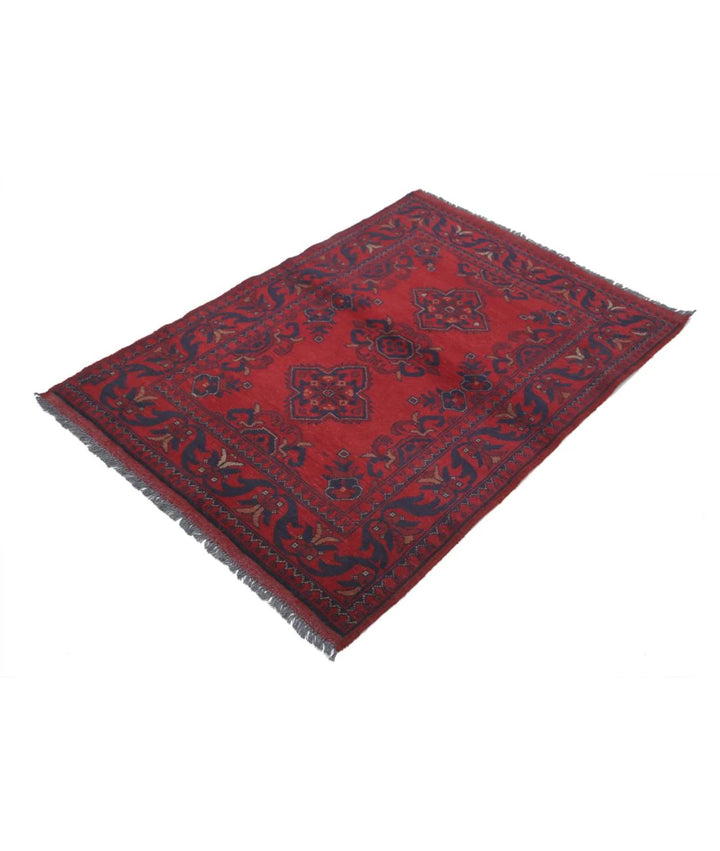 Afghan Khal Muhammadi Rug 3' 3" x 4' 6" Hand-Knotted | No. AT51496