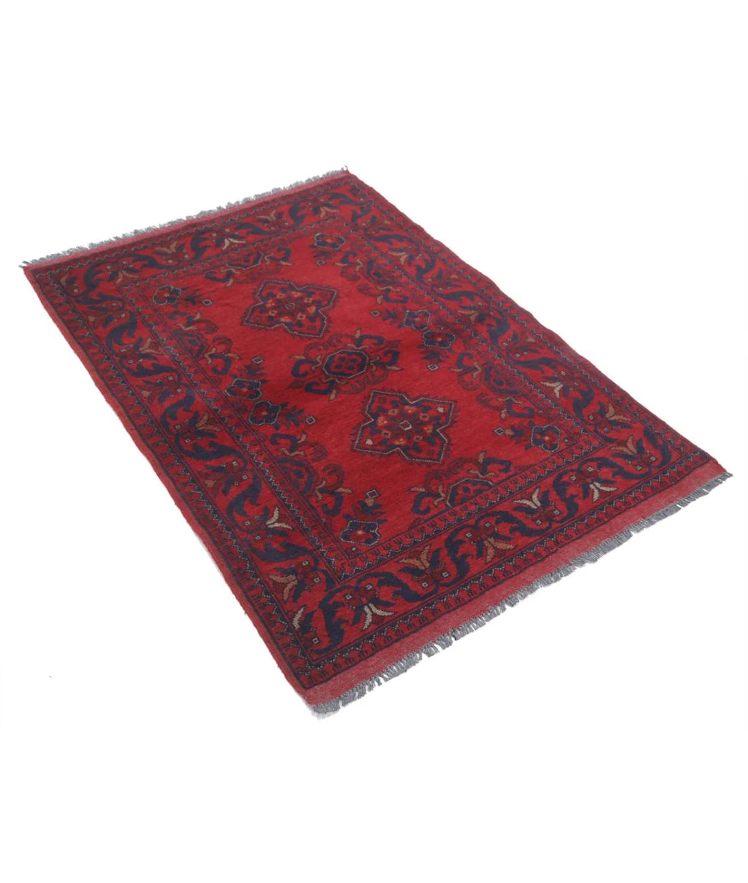 Afghan Khal Muhammadi Rug 3' 3" x 4' 6" Hand-Knotted | No. AT51496