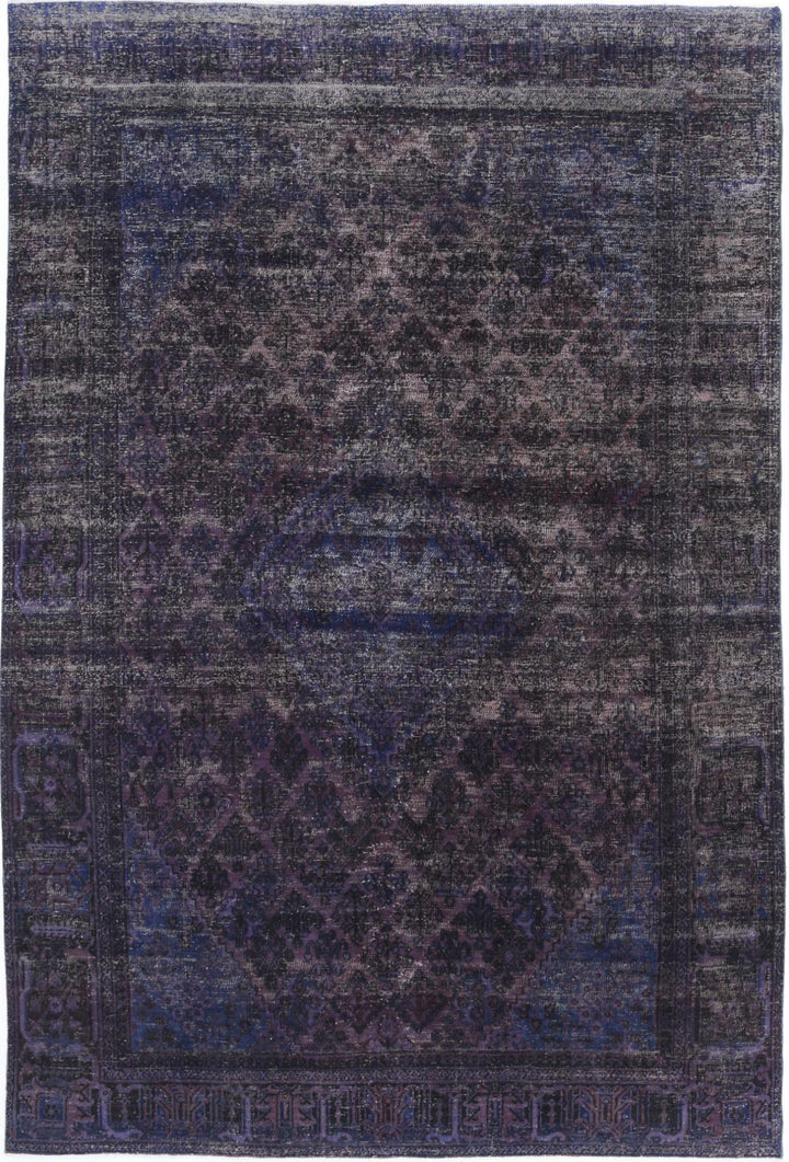 Purple Blue Persian Overdye Rug 6' 9" x 10' 2" Hand-Knotted | No. AT51595