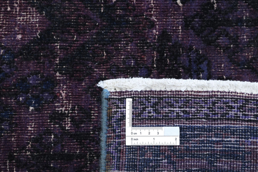 Purple Blue Persian Overdye Rug 6' 9" x 10' 2" Hand-Knotted | No. AT51595