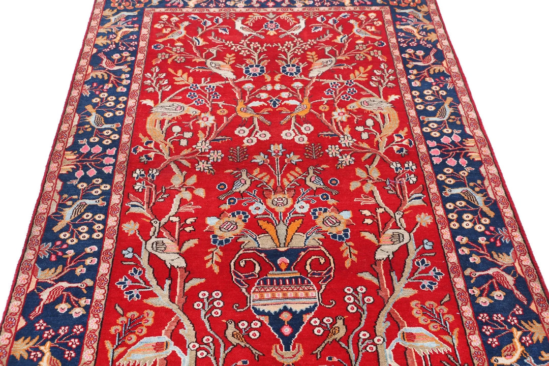Persian Sarouk Rug 4' 2" x 6' 3" Hand-Knotted | No. AT51624