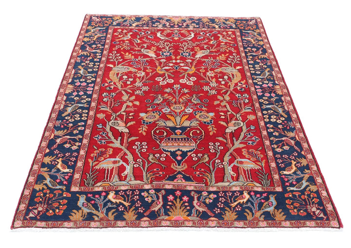 Persian Sarouk Rug 4' 2" x 6' 3" Hand-Knotted | No. AT51624