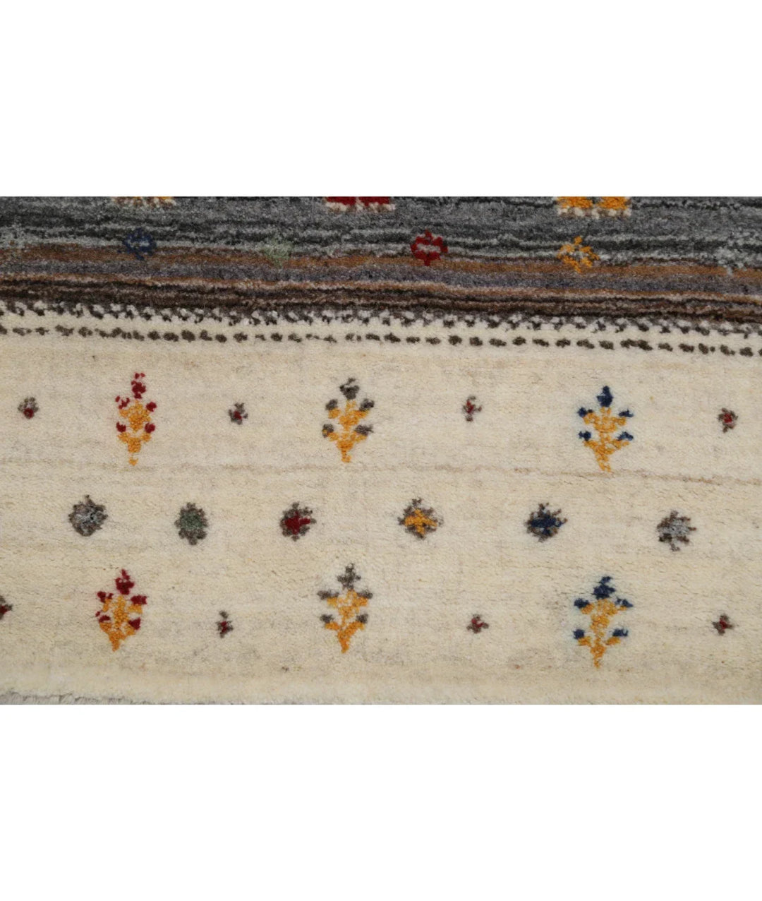 Ivory Indian Oriental Rug 2' 11" x 5' 2" Hand-Knotted | No. AT51661