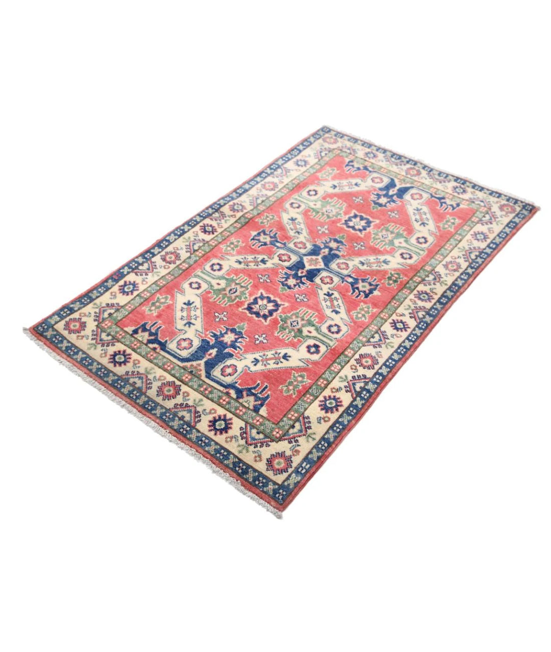 Afghan Kazak Rug 2' 10" x 4' 8" Hand-Knotted | No. AT51687