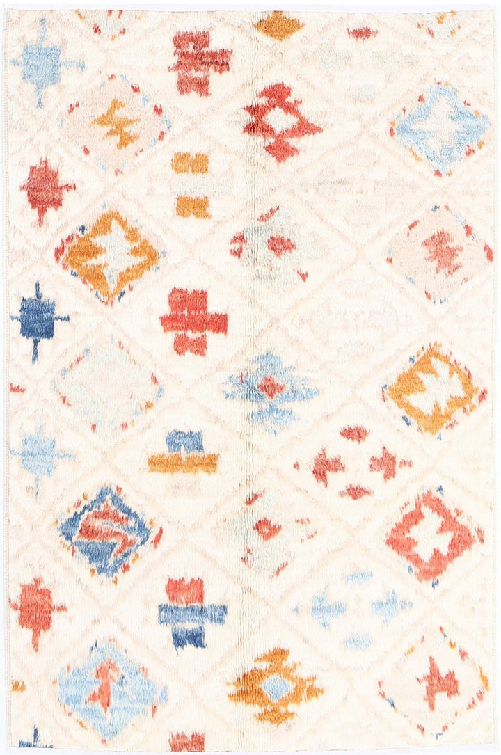 Afghan Tribal Rug 3' 11" x 6' 1" Hand-Knotted | No. AT51764