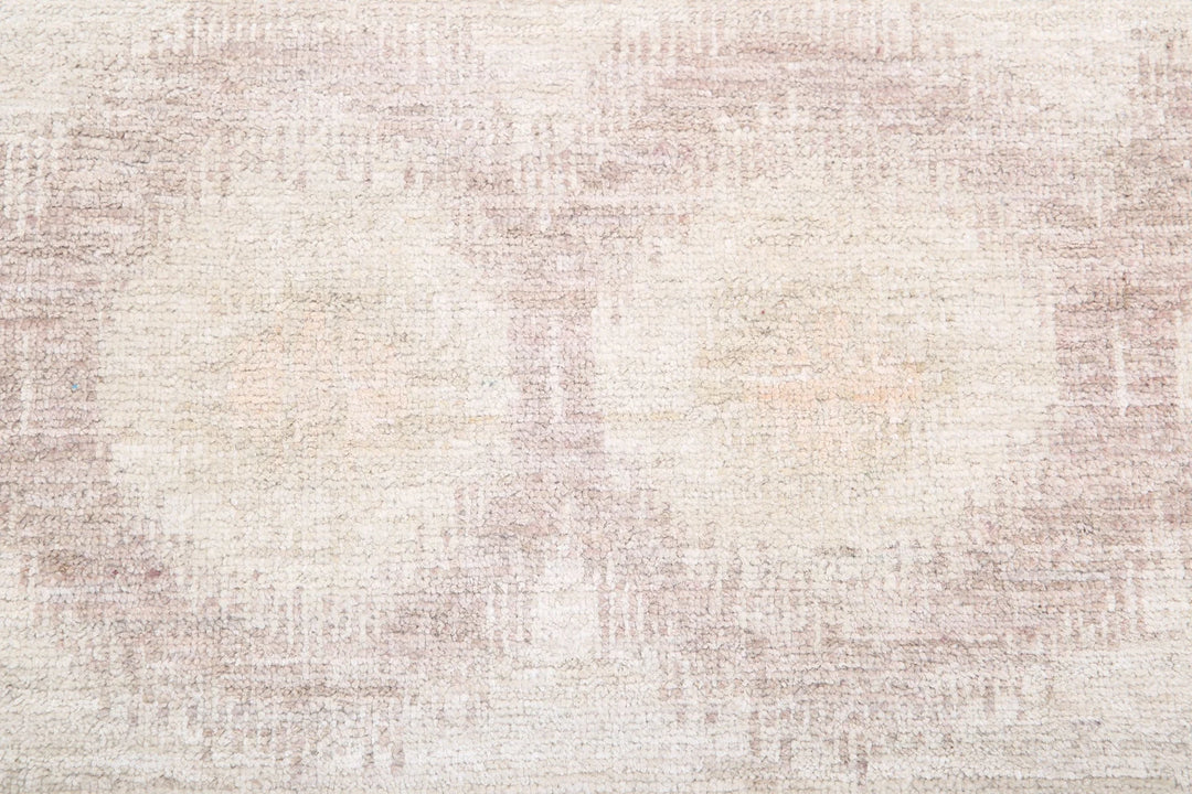 Ivory Afghan Ikat Rug 6' 1" x 8' 7" Hand-Knotted | No. AT51801
