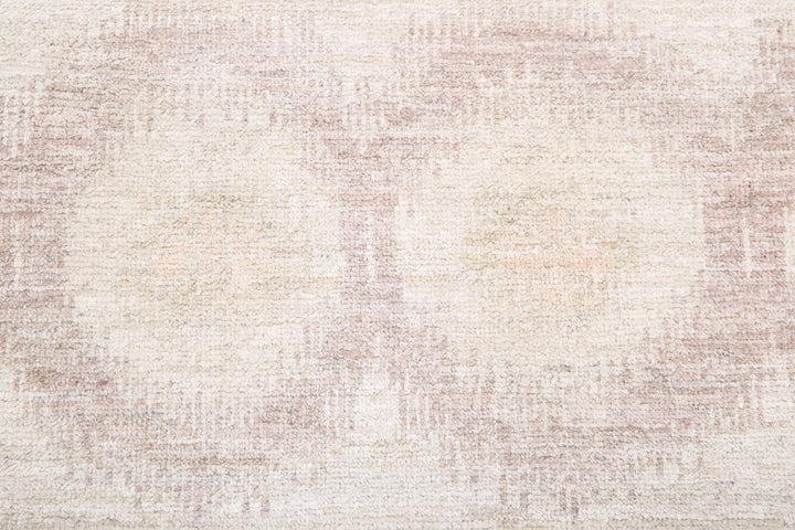 Ivory Afghan Ikat Rug 6' 1" x 8' 7" Hand-Knotted | No. AT51801